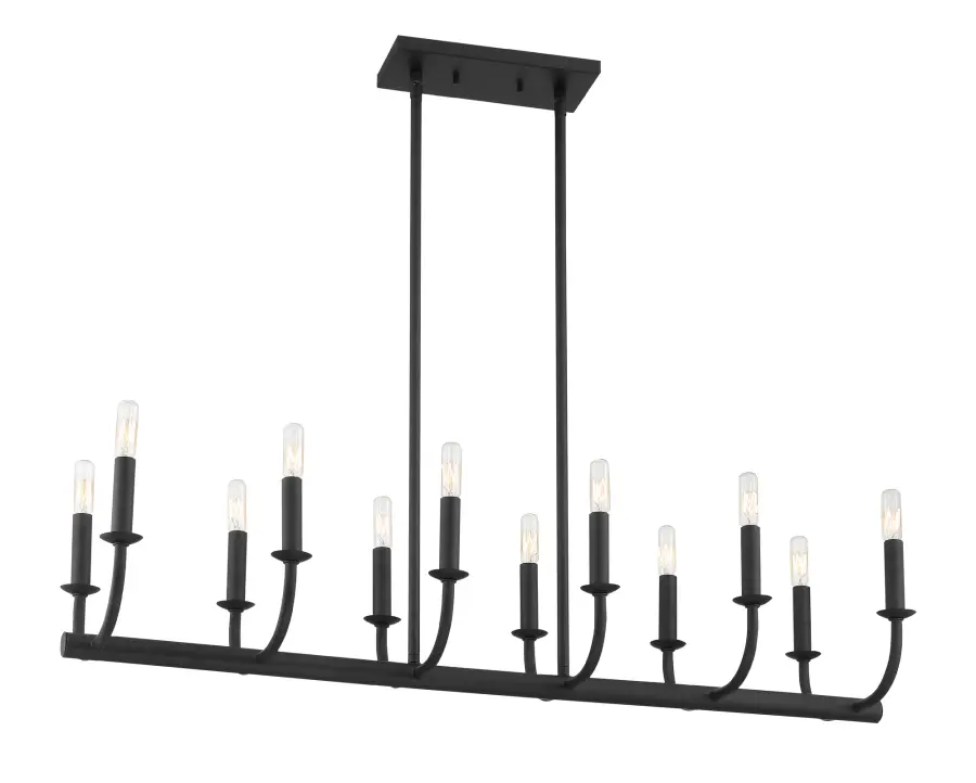Bailey 42" Linear Chandelier in Aged Brass - Image 11