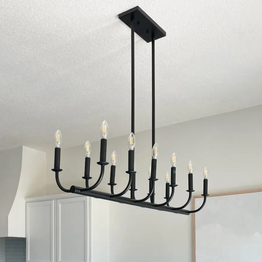 Bailey 42" Linear Chandelier in Aged Brass - Image 14