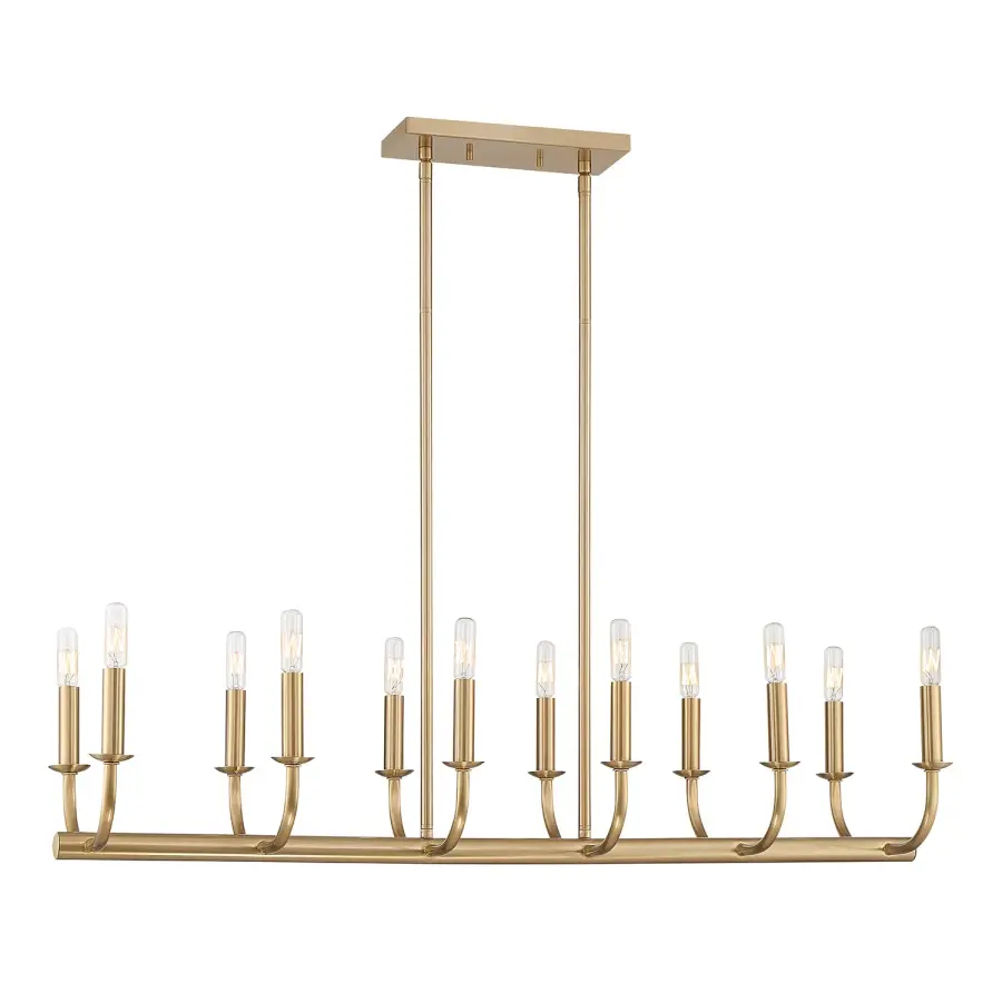 Bailey 42" Linear Chandelier in Aged Brass - Image 3