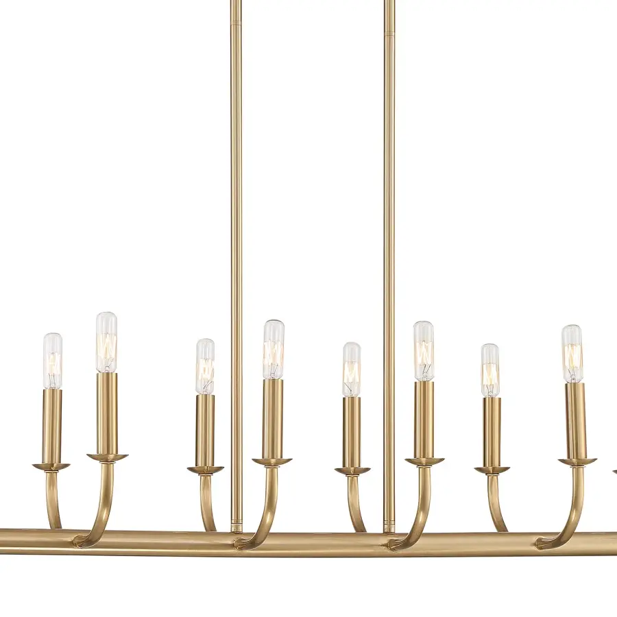 Bailey 42" Linear Chandelier in Aged Brass - Image 4