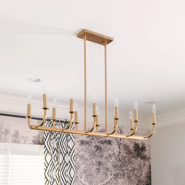 Bailey 42" Linear Chandelier in Aged Brass - Image 7