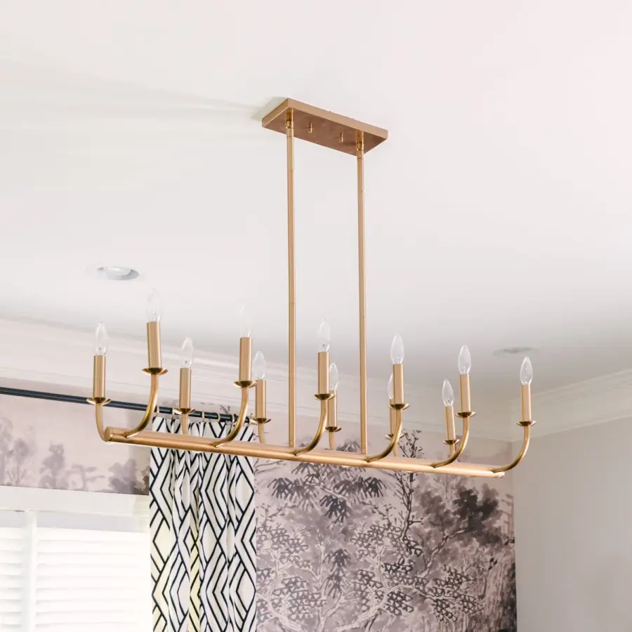 Bailey 42" Linear Chandelier in Aged Brass - Image 7
