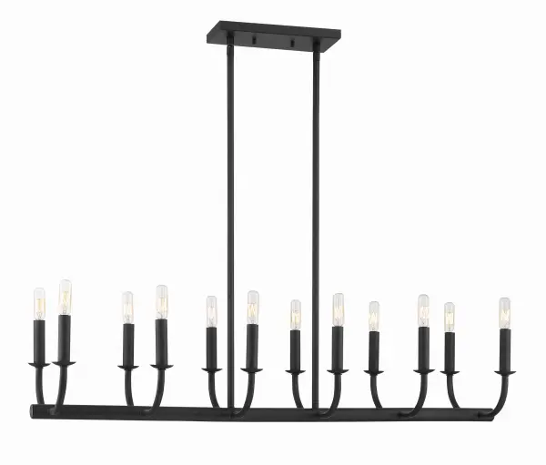 Bailey 42" Linear Chandelier in Aged Brass - Image 10