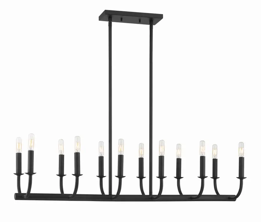 Bailey 42" Linear Chandelier in Aged Brass - Image 10