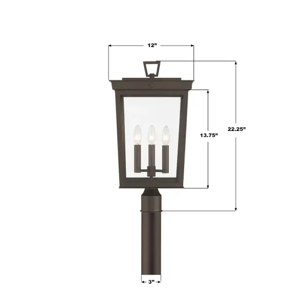 Belmont 12" Outdoor Post Light - Image 7