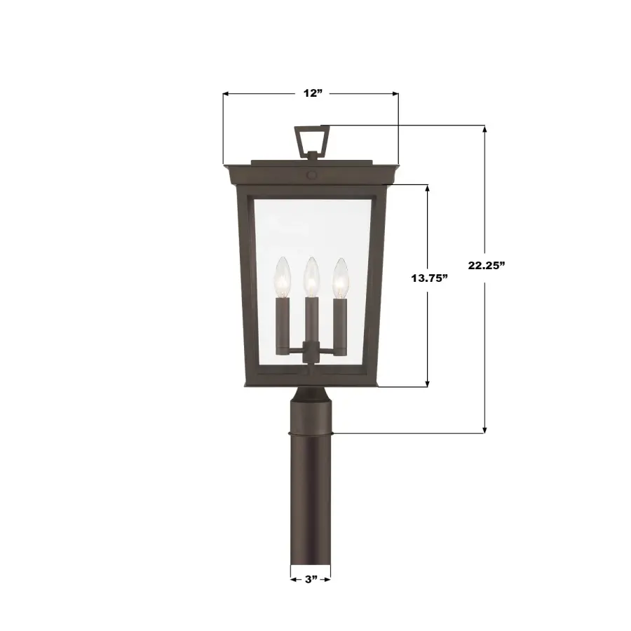 Belmont 12" Outdoor Post Light - Image 7