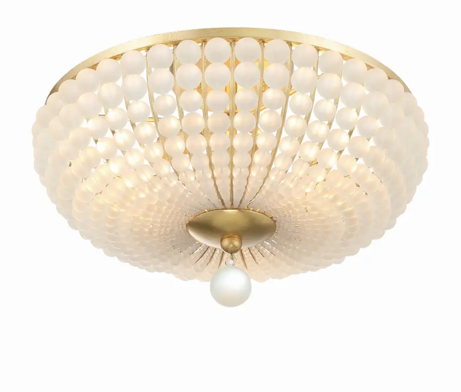 Bella 15.75" Semi Flush Mount in Antique Gold - Image 1