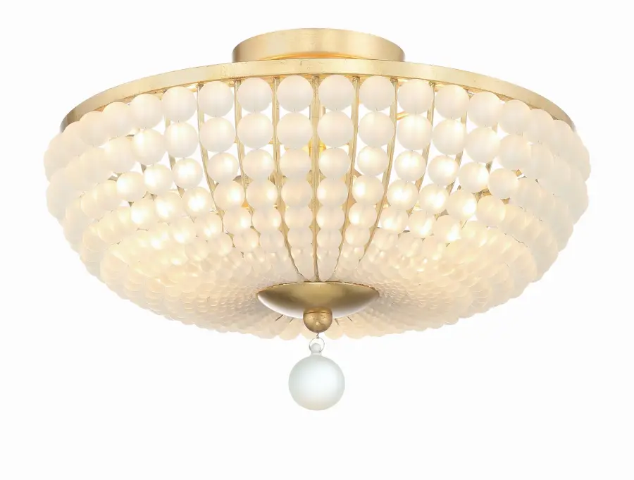Bella 15.75" Semi Flush Mount in Antique Gold - Image 2
