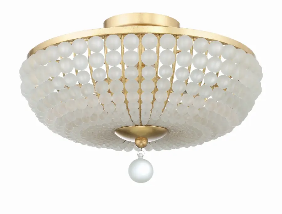 Bella 15.75" Semi Flush Mount in Antique Gold - Image 3