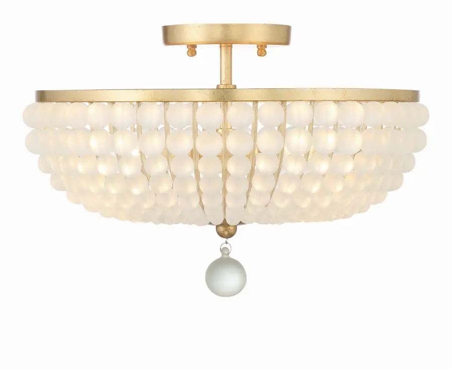 Bella 15.75" Semi Flush Mount in Antique Gold - Image 5