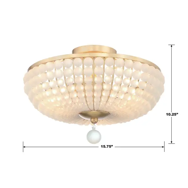 Bella 15.75" Semi Flush Mount in Antique Gold - Image 7