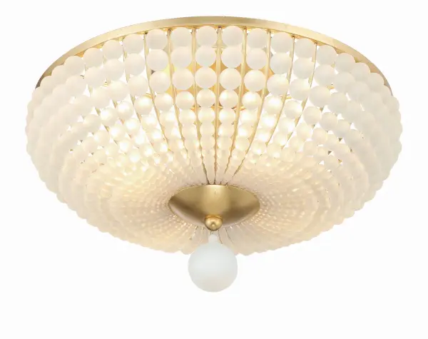 The Bella 18" Semi Flush Mount combines modern coastal elegance with artisanal craftsmanship. Featuring cascading frosted glass beads in an Antique Gold finish, this fixture creates a sophisticated focal point perfect for bedrooms, bathrooms, and living spaces.