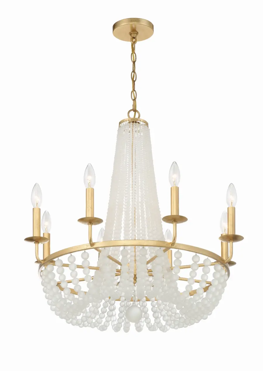 Bella 26" Frosted Glass Bead Chandelier - Image 1