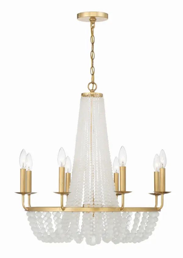 Bella 26" Frosted Glass Bead Chandelier - Image 2