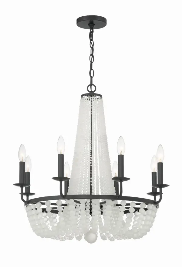 Bella 26" Frosted Glass Bead Chandelier - Image 11