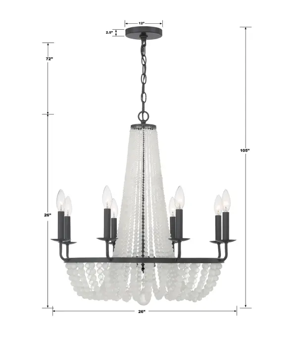 Bella 26" Frosted Glass Bead Chandelier - Image 14