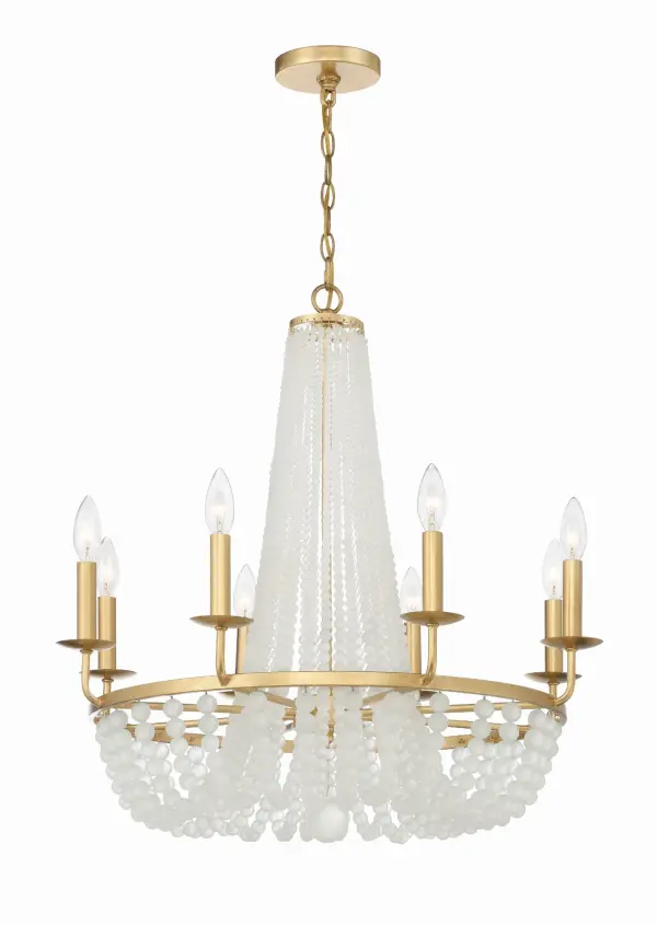 Bella 26" Frosted Glass Bead Chandelier - Image 3