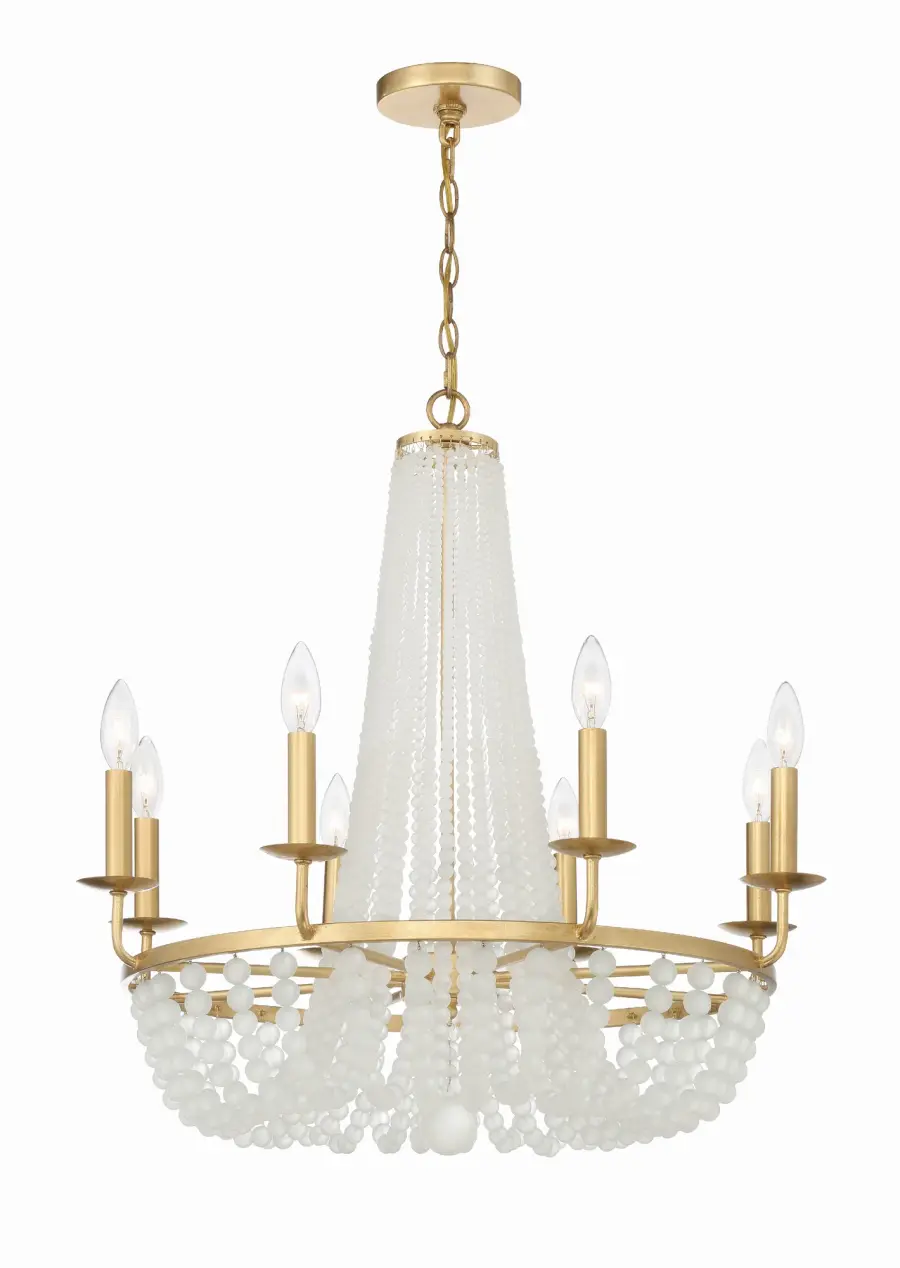 Bella 26" Frosted Glass Bead Chandelier - Image 3