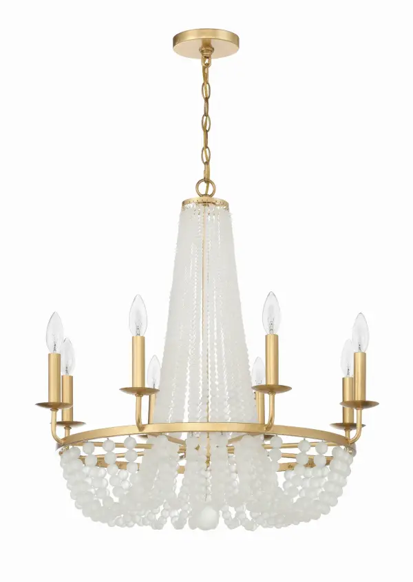 Bella 26" Frosted Glass Bead Chandelier - Image 4