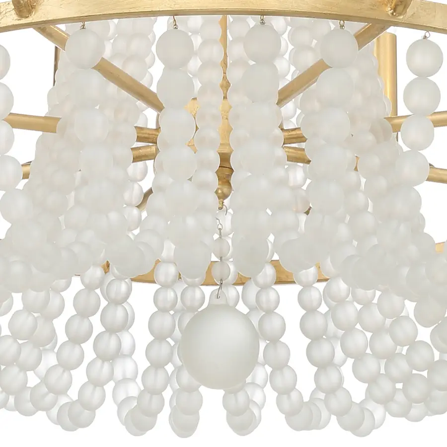Bella 26" Frosted Glass Bead Chandelier - Image 5