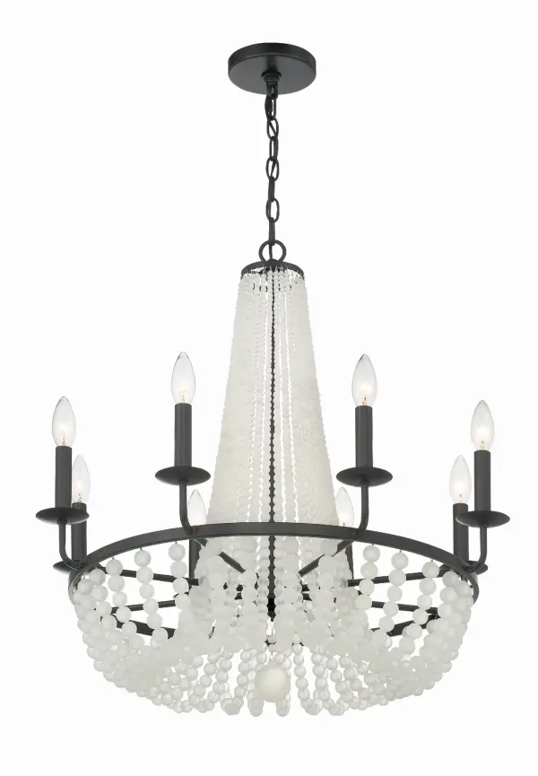 Bella 26" Frosted Glass Bead Chandelier - Image 8