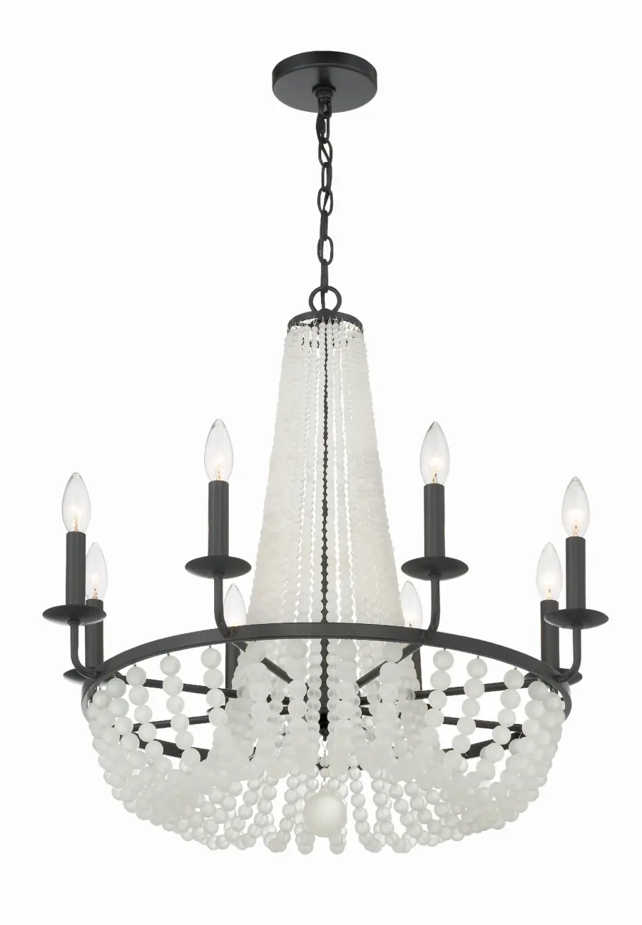 Bella 26" Frosted Glass Bead Chandelier - Image 8