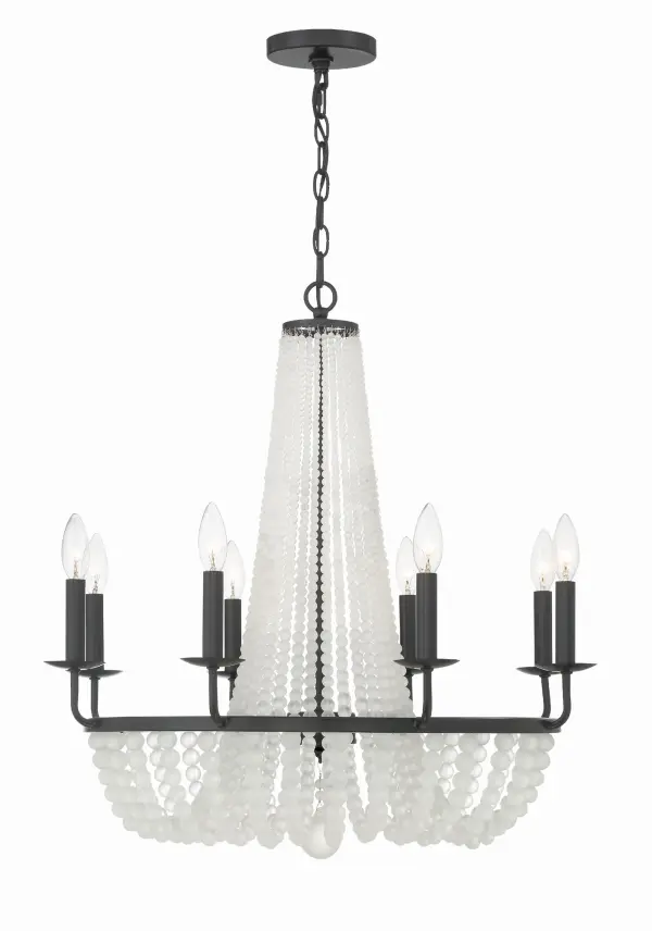 Bella 26" Frosted Glass Bead Chandelier - Image 9
