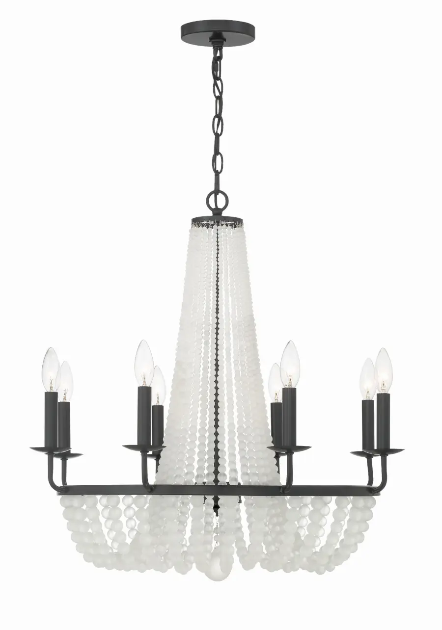 Bella 26" Frosted Glass Bead Chandelier - Image 9
