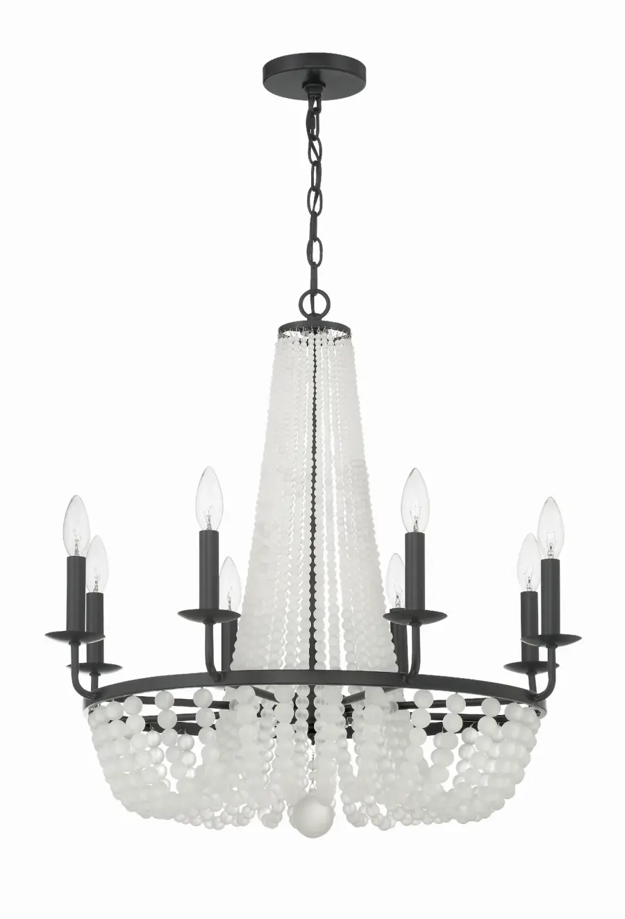 Bella 26" Frosted Glass Bead Chandelier - Image 10