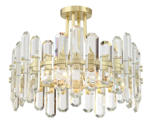 Bolton 20.75" Semi Flush Mount in Aged Brass - Image 1