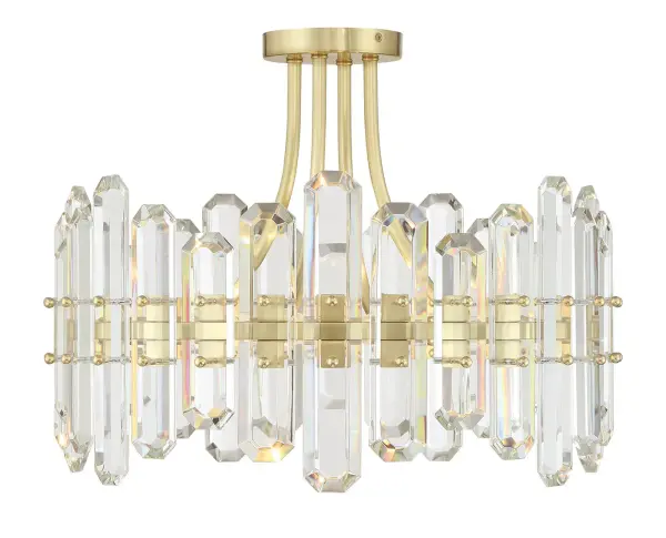 Bolton 20.75" Semi Flush Mount in Aged Brass - Image 2