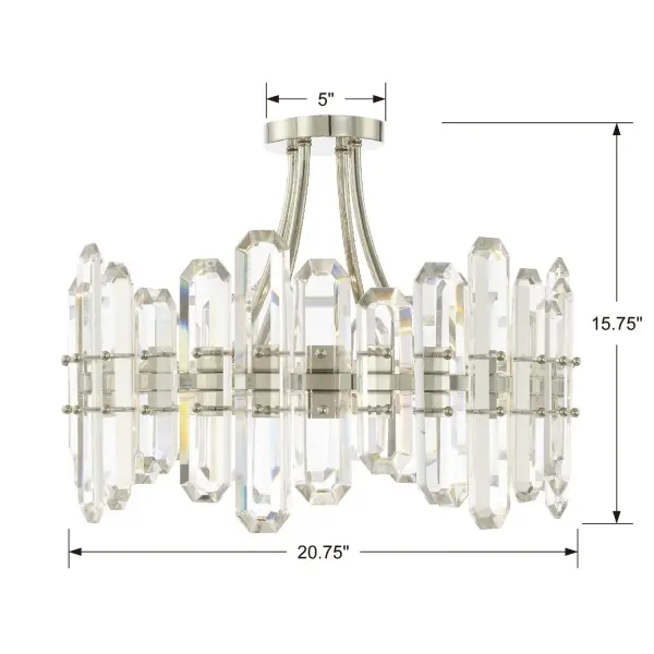 Bolton 20.75" Semi Flush Mount in Aged Brass - Image 11