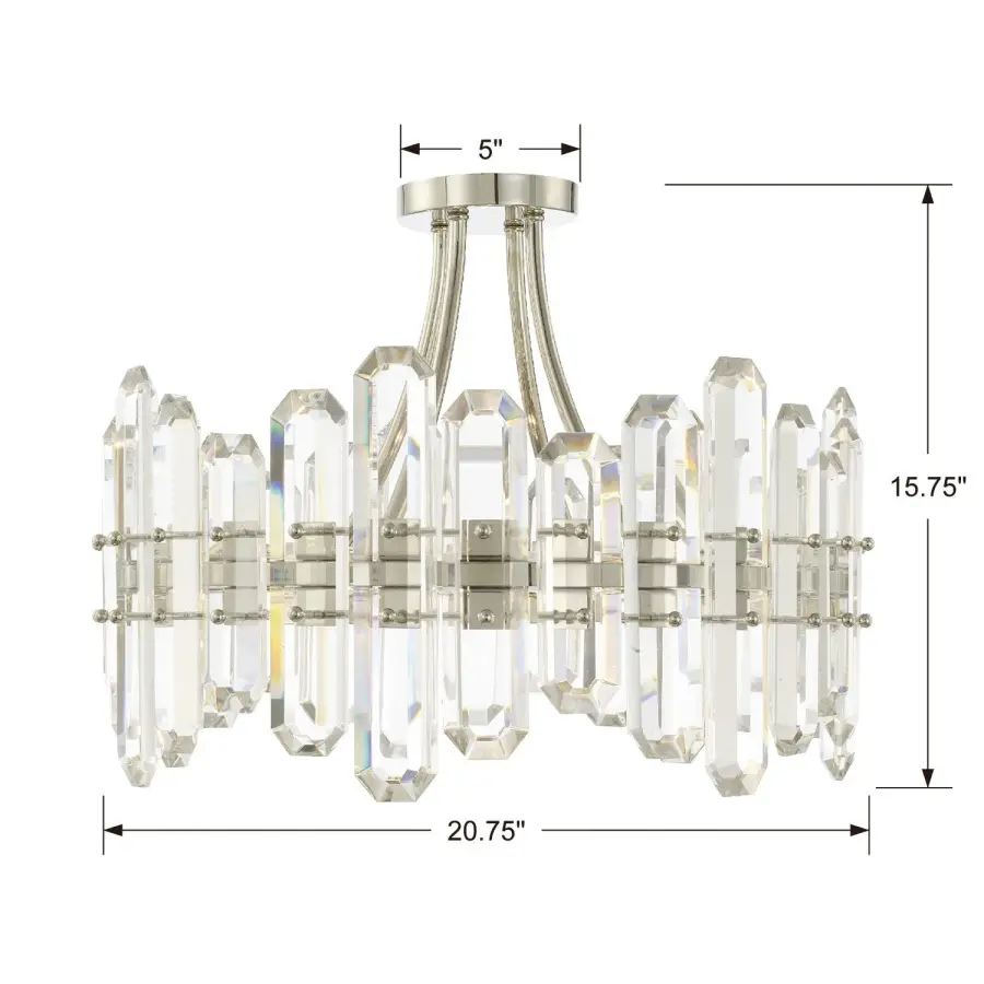Bolton 20.75" Semi Flush Mount in Aged Brass - Image 11