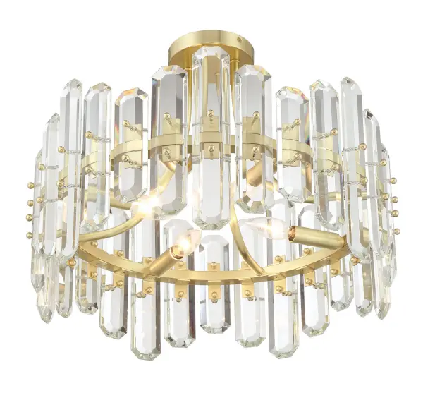 Bolton 20.75" Semi Flush Mount in Aged Brass - Image 3