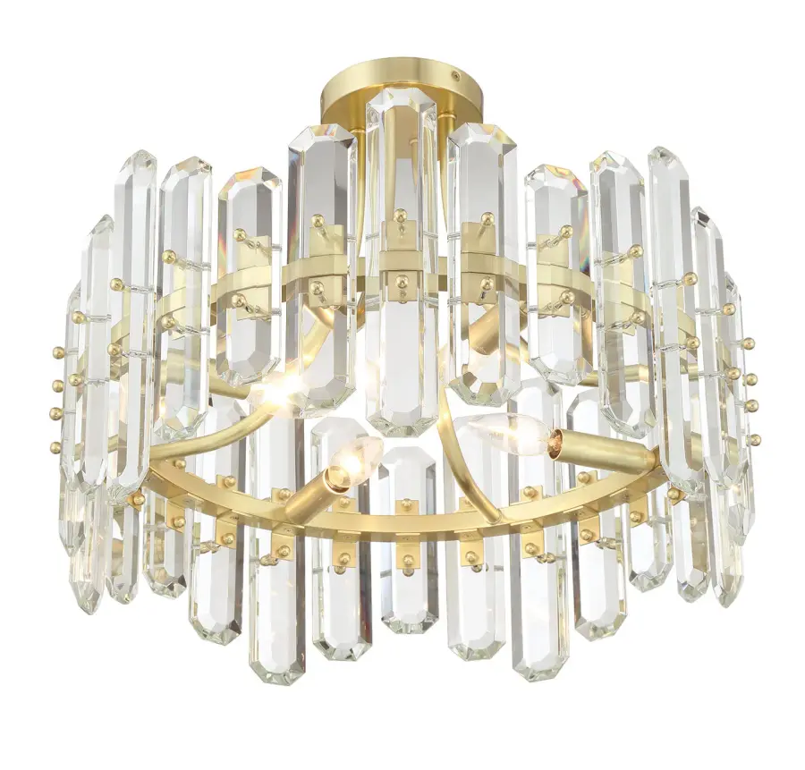 Bolton 20.75" Semi Flush Mount in Aged Brass - Image 3