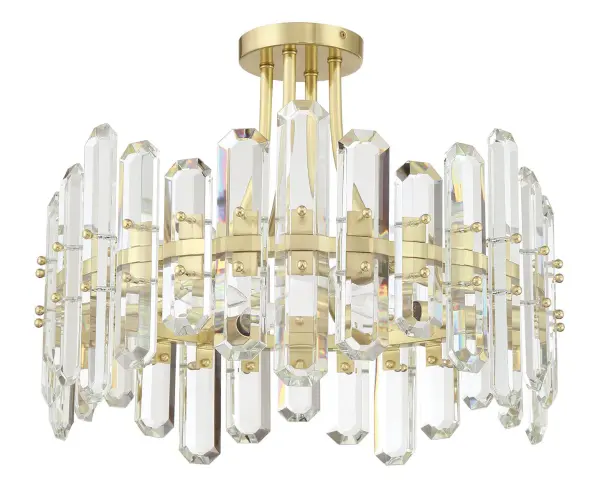Bolton 20.75" Semi Flush Mount in Aged Brass - Image 4