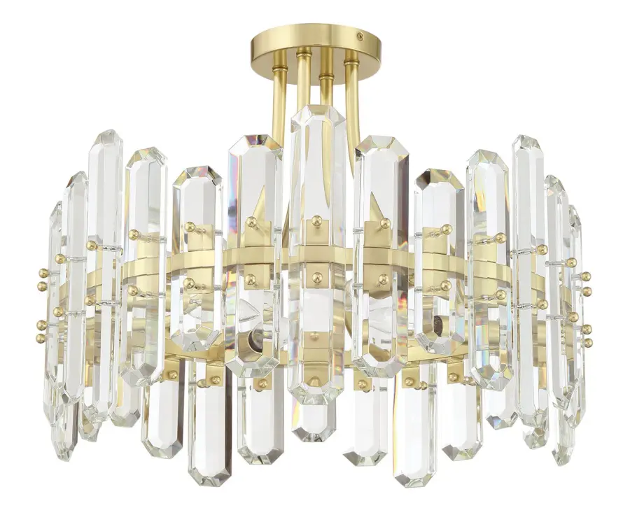 Bolton 20.75" Semi Flush Mount in Aged Brass - Image 4