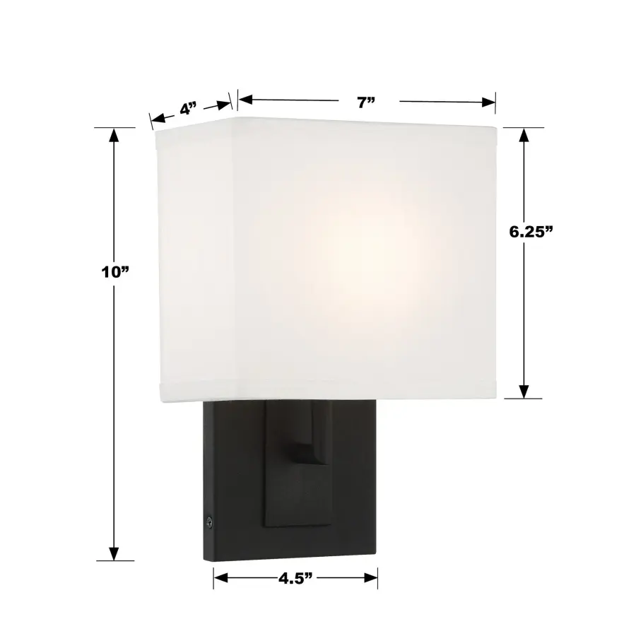 Brent 7" Wall Sconce in Black Forged - Image 12