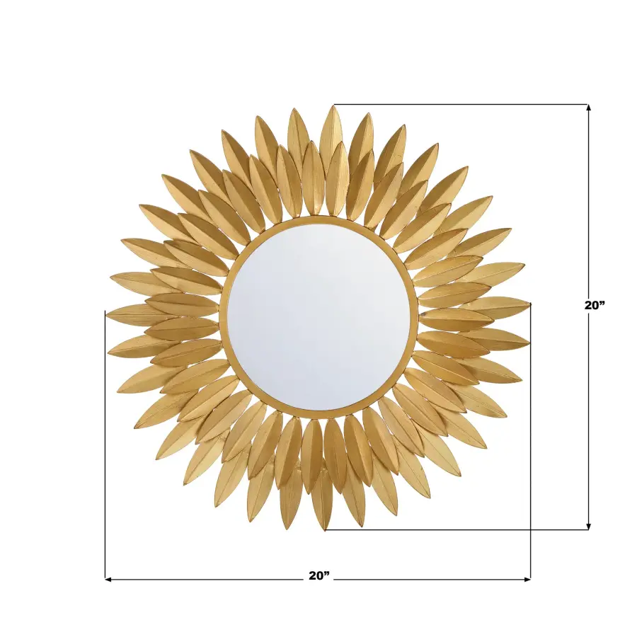 Broche 20" Sunburst Mirror in Antique Gold - Image 7