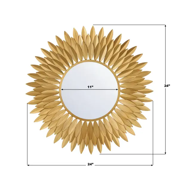 Broche 24" Sunburst Mirror in Antique Gold - Image 7