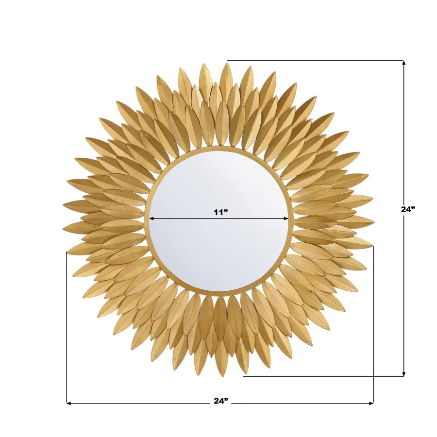 Broche 24" Sunburst Mirror in Antique Gold - Image 7