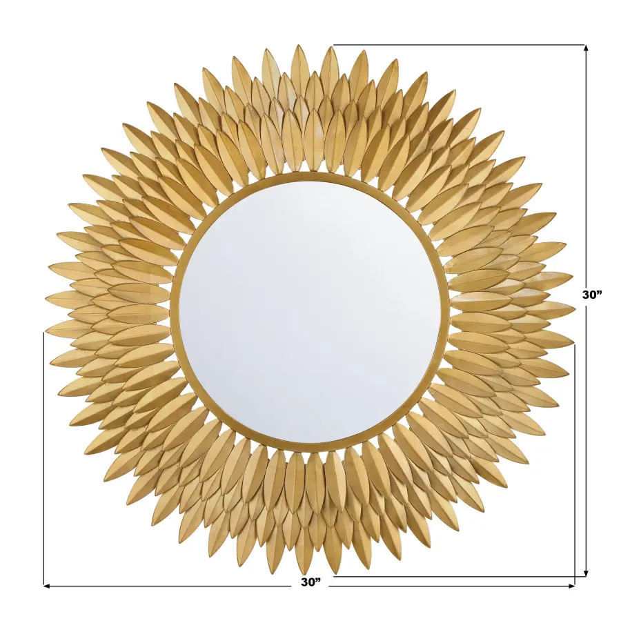 Broche 30" Sunburst Mirror in Antique Gold - Image 7