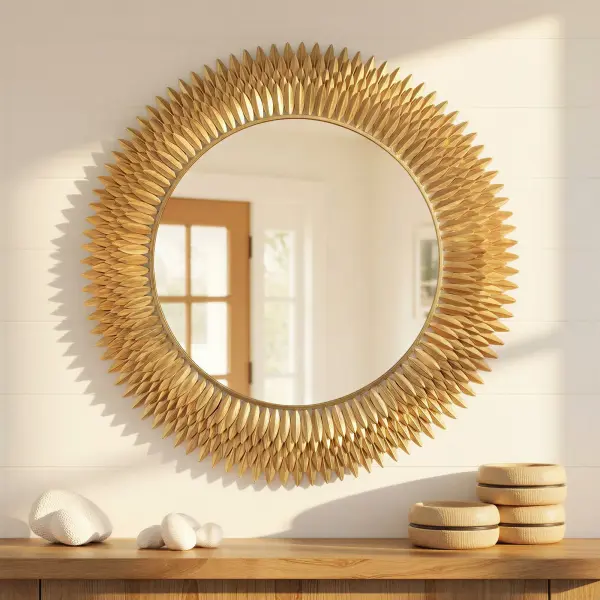 Broche 46.75" Sunburst Mirror in Antique Gold - Image 6
