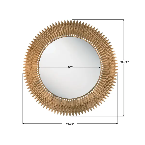 Broche 46.75" Sunburst Mirror in Antique Gold - Image 7