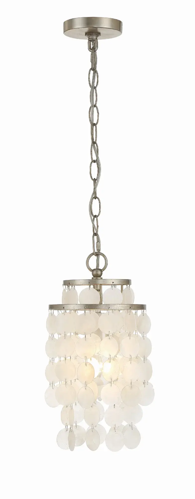 Brielle 7" Chandelier in Antique Silver - Image 1
