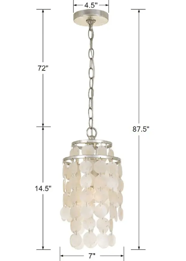 Brielle 7" Chandelier in Antique Silver - Image 5