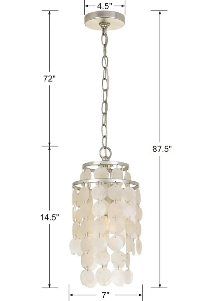 Brielle 7" Chandelier in Antique Silver - Image 5