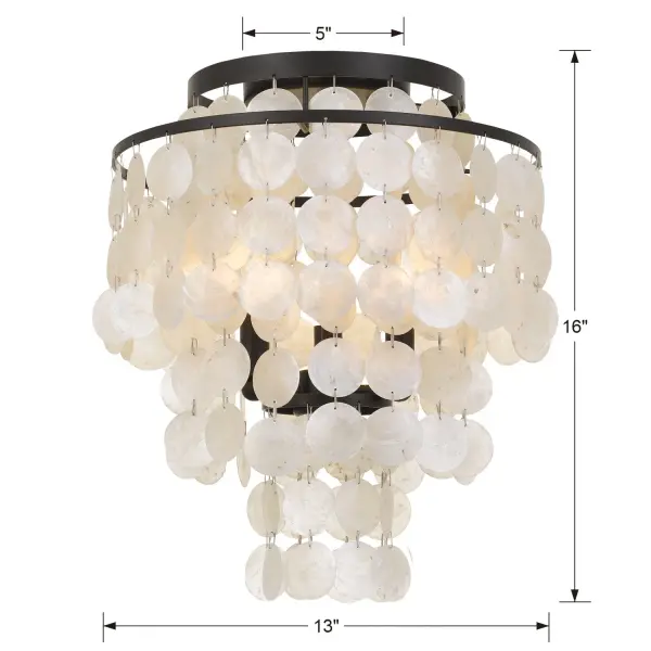 Brielle 13" Flush Mount in Dark Bronze - Image 6