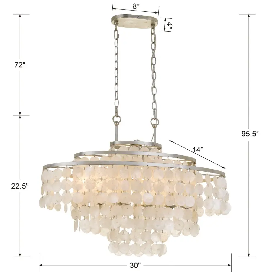 Brielle 30" Linear Oval Chandelier - Image 6