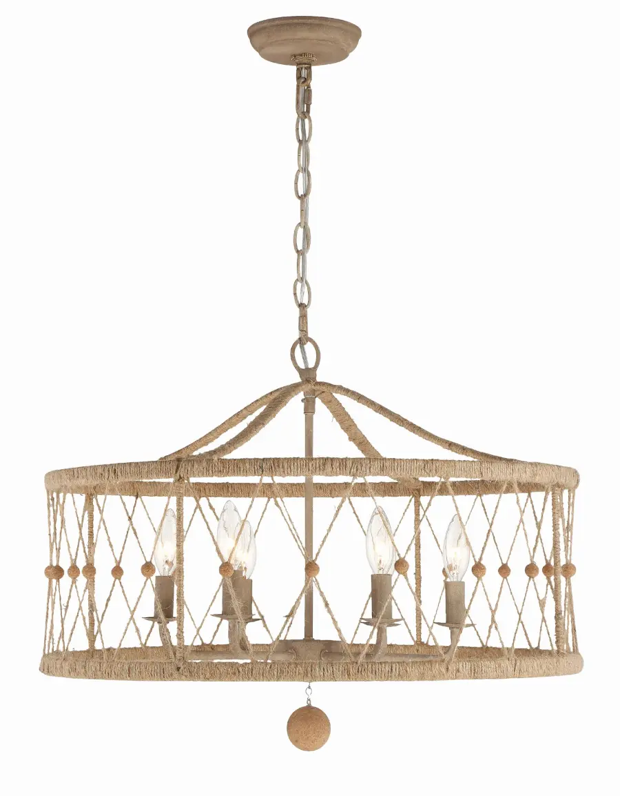 Brixton 24" Natural Jute Chandelier - Image 1